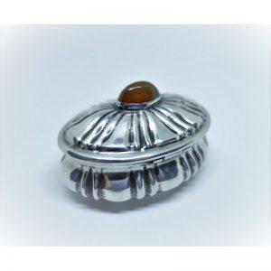 boîte argent avec agate