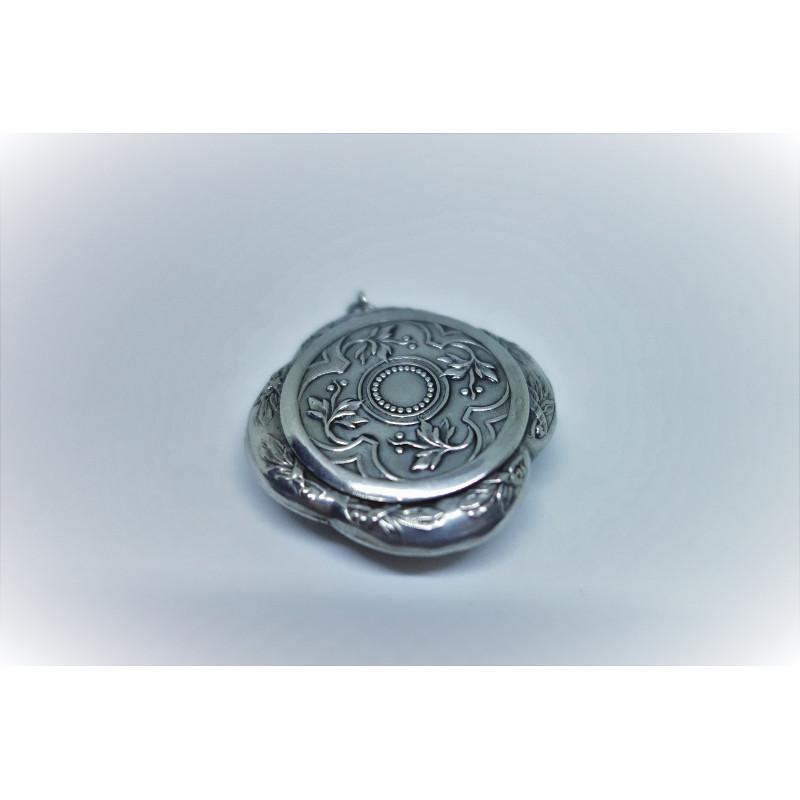 Petite Boîte à Bijoux En Métal Argenté Et Grès - Occasion, Marque Inconnue