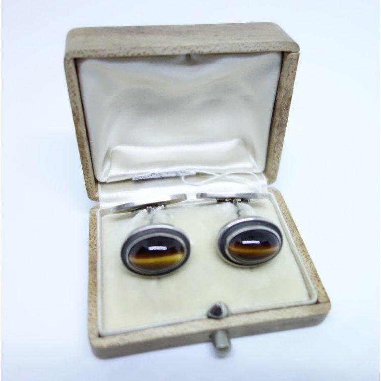 Boutons De Manchette Anciens Vintage - Occasion En Très Bon état - Sans Marque, Couleur Beige