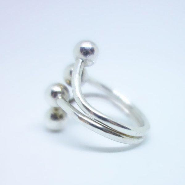 bague argent avec boules