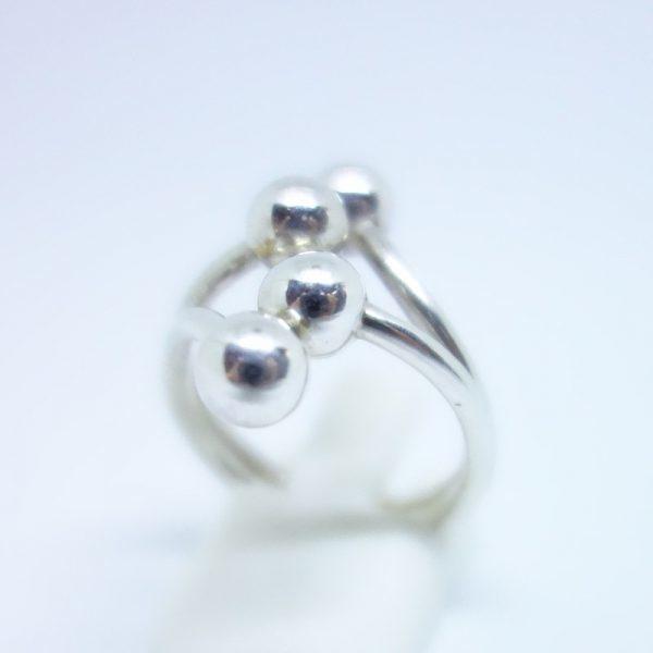 bague argent avec boules