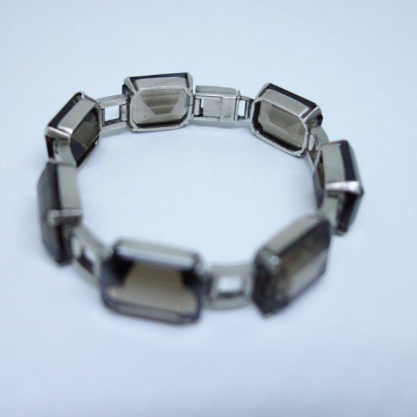 bracelet argent quartz fumé