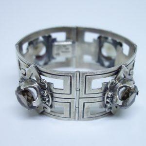 bracelet argent quartz fumé