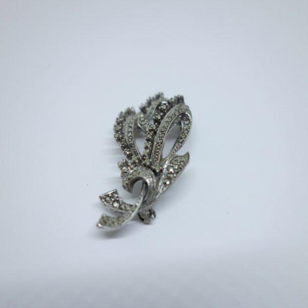 broche argent marcasites