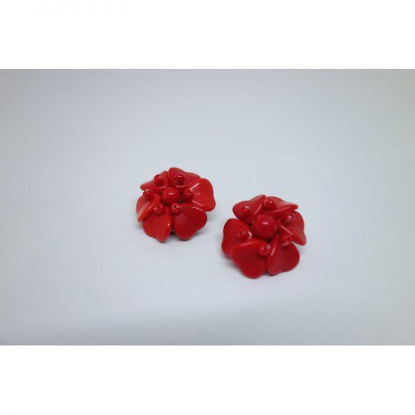 boucles d'oreilles en pâte de verre rouge