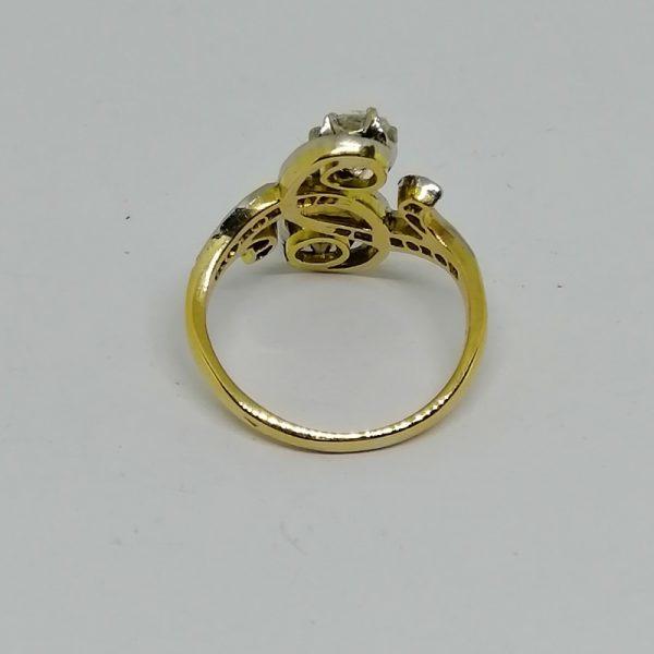 Bague Toi et Moi diamants, Art Nouveau. – Image 4