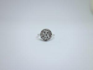 bague ronde or gris art déco