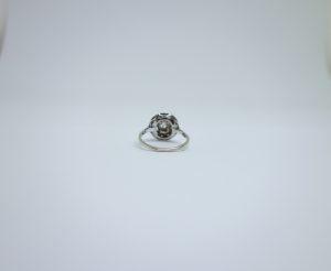 bague ronde or gris art déco