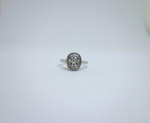 bague or gris et platine art déco