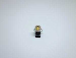bague art déco avec citrine et diamants