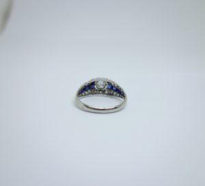 bague platine art déco avec diamants