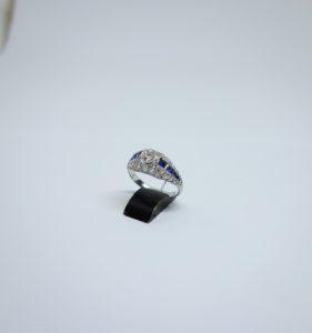bague platine art déco