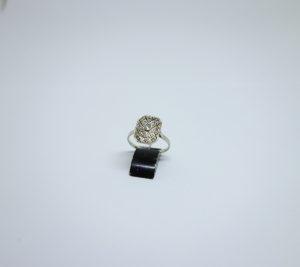 bague or gris art déco façon damier