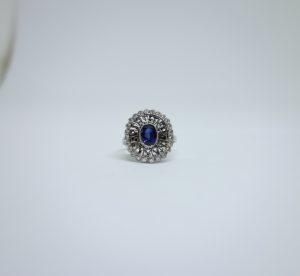 bague platine et saphir