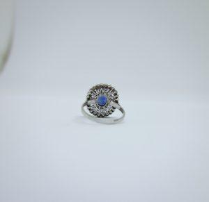 bague platine avec saphir et diamants