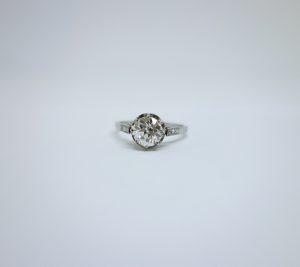 bague platine solitaire