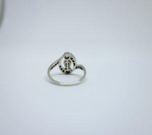 bague or gris diamant et perle fine