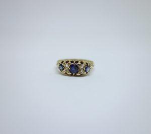 bague or at saphir