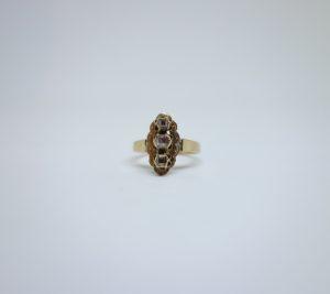 bague en or rose diamants