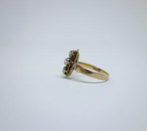 bague or rose et diamants
