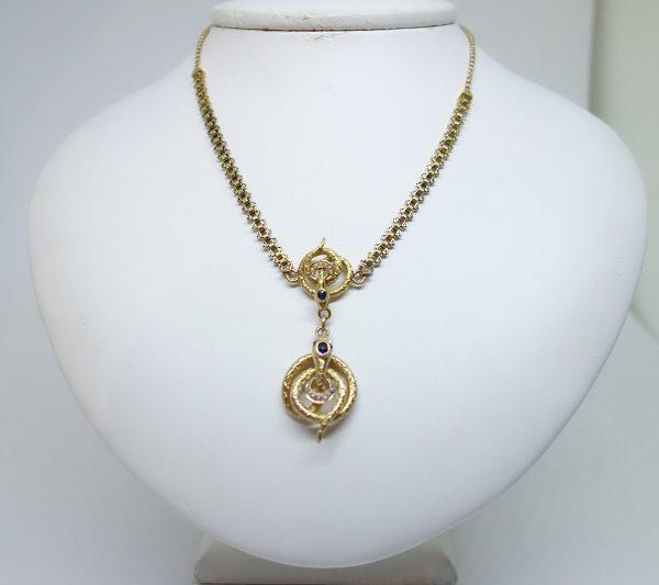 collier en or 14ct et serpents