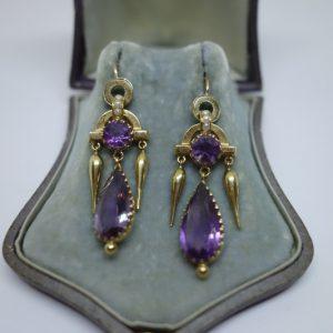 boucles d'oreilles pendante orientaliste en or