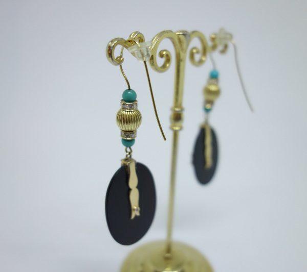 rare paire de boucles d'oreilles en or 1900