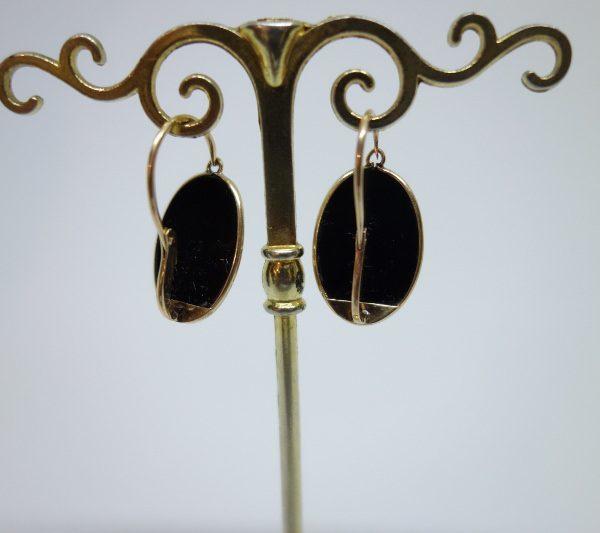 boucles d'oreilles dormeuse or et onyx