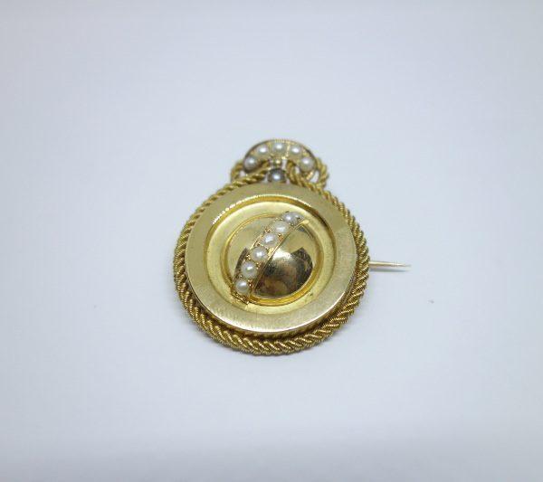 broche or et demi-perles fines