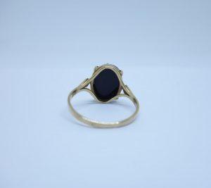 bague or rose camée agate
