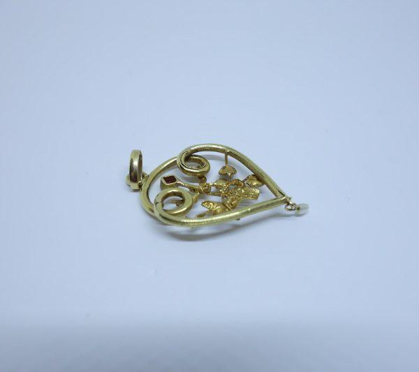 pendentif or art nouveau