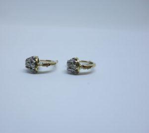 boucles d'oreilles or et diamants roses