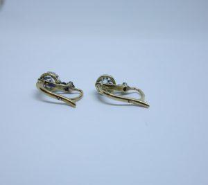 boucles d'oreilles or et diamants tailles roses