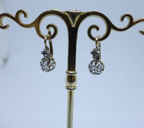 boucles d'oreilles or et diamants taille rose