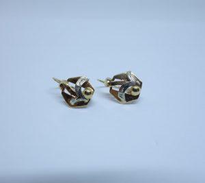 boucles d'oreille or bicolore