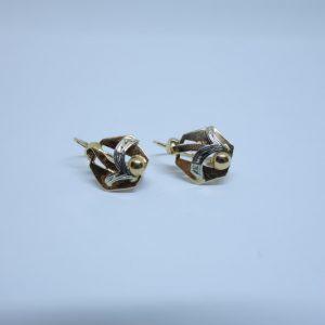 boucles d'oreille or bicolore