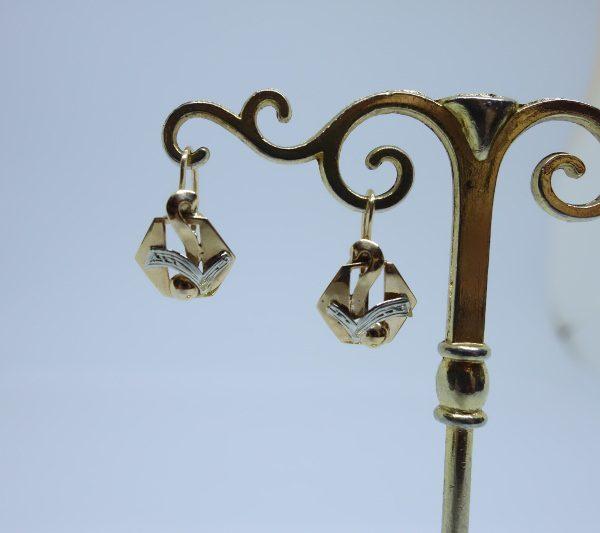 boucles d'oreilles or bicolore