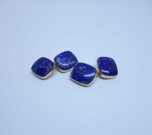 boutons de manchettes or et lapis-lazuli