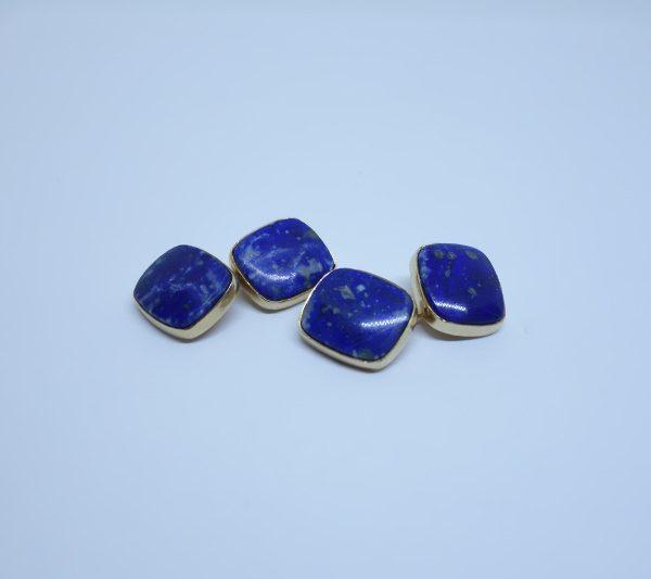 boutons de manchettes or et lapis-lazuli