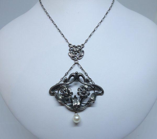 collier argent art nouveau