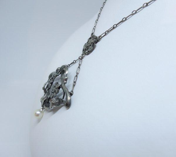 rare collier argent art nouveau