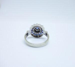 bague or gris diamants et saphirs 1930