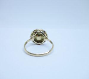 bague or bicolore diamants et perle de culture