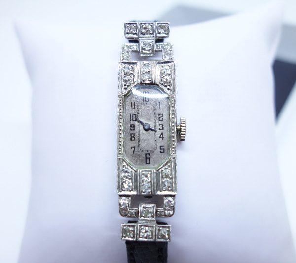 montre femme platine diamants art déco