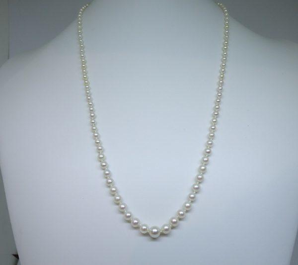 long collier en perles de culture et fermoir or