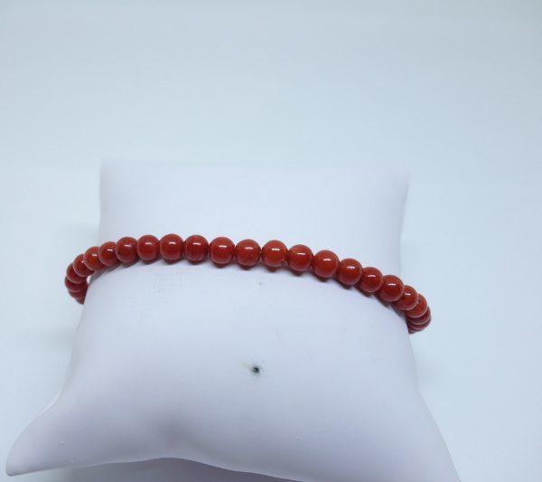 bracelet boule de corail rouge