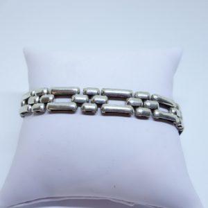 bracelet argent maille art déco