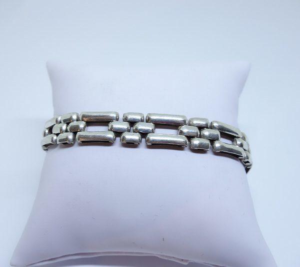 bracelet argent maille art déco