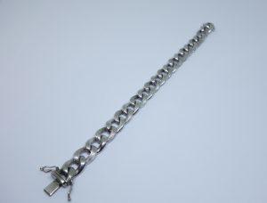 bracelet argent maillon brossé et rhodié