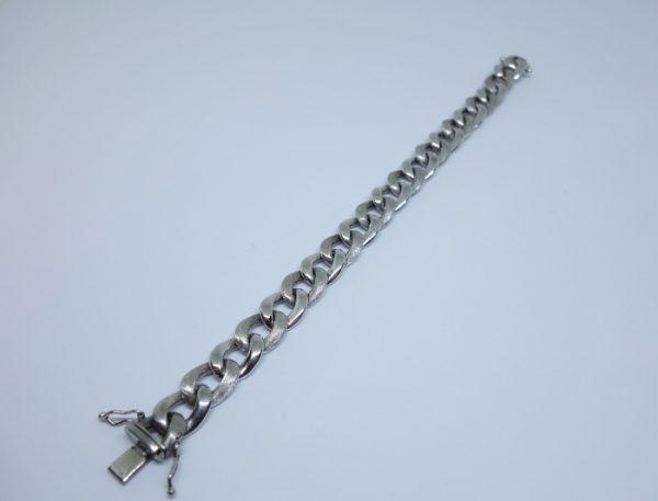 bracelet argent maillon brossé et rhodié